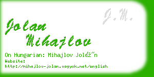 jolan mihajlov business card